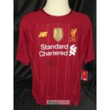 Virgil Van Dijk Liverpool signed 2018-19 Liverpool jersey special edition with six Champions