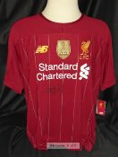 Virgil Van Dijk Liverpool signed 2018-19 Liverpool jersey special edition with six Champions