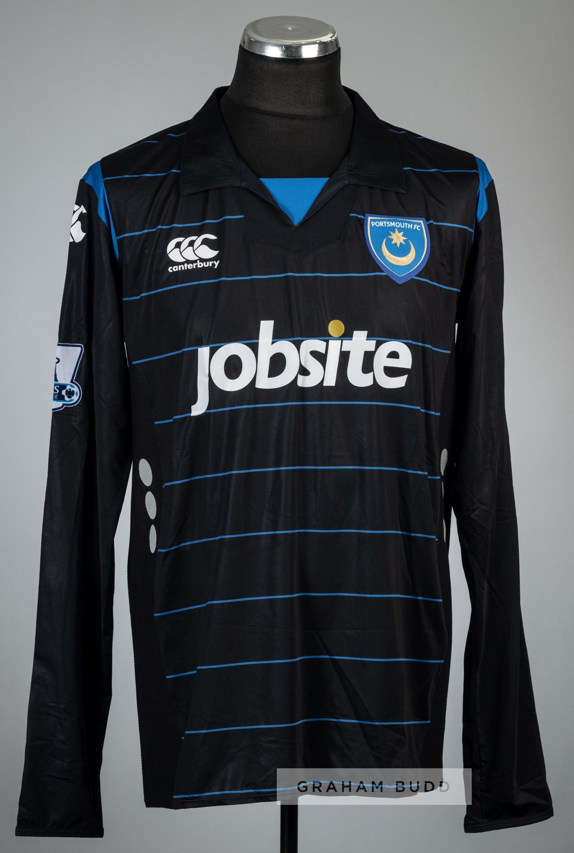 Younes Kaboul black Portsmouth no.3 third choice jersey, season 2009-10, Canterbury, long-sleeved - Image 2 of 2