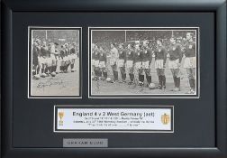 England 1966 World Cup Winners signed & framed display showing the team lining up on the Wembley