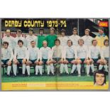 Derby County 1973-74 autographed large colour double page team photograph, pre-season first team