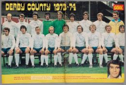 Derby County 1973-74 autographed large colour double page team photograph, pre-season first team