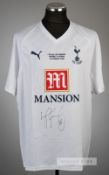 Ledley King signed white Tottenham Hotspur replica commemorative jersey v Chelsea in Carling Cup