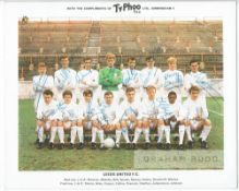 Extremely rare Leeds United squad signed Ty-phoo tea 2nd series photo card, lovely neat, bold