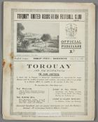 Torquay United v Bournemouth & Boscombe Athletic programme 21st October 1933, F.L. Division Three (