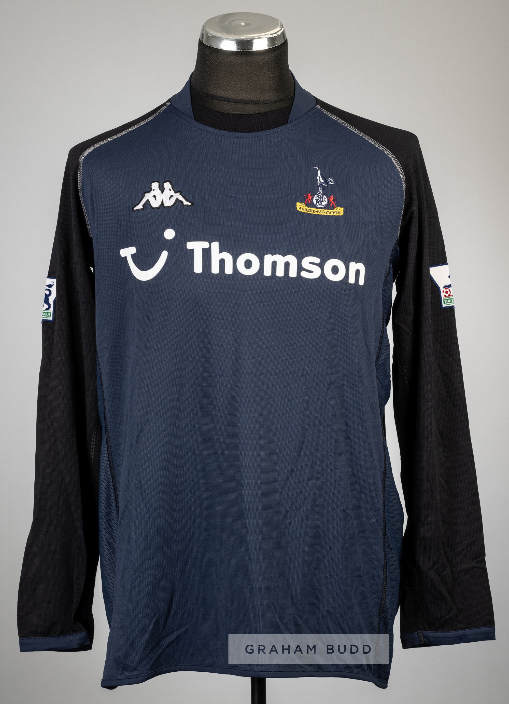 Stephen Carr navy and black Tottenham Hotspur no.2 away jersey v Bolton Wanderers, played at - Image 2 of 2