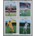 Set of 24 facsimile signed Typhoo Tea famous football player profile collector's cards, comprising