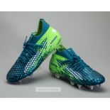 England's Adam Lallana Puma Future promotional sample football boots, lime green and turquoise