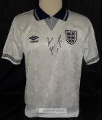 Paul “GAZZA” Gascoigne signed England Italia 90 retro jersey, brand new with labels still