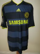 Frank Lampard dark blue Chelsea No.8 Champions League away jersey season 2009-10, Adidas, short-