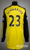 Mark Schwarzer signed yellow and black Chelsea no.23 goalkeeper's home jersey, season 2013-14,