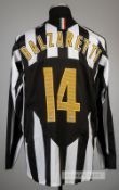 Federico Balzaretti black and white striped Juventus F.C. Centenary no.14 home jersey, season 2005-