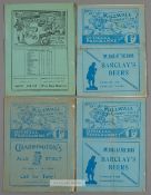 Five Millwall home programmes, F.L. Division Two v Bradford P.A. 16th September 1929; single-sheet