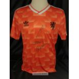 Holland / Netherlands Euro 1988 orange replica shirt signed by three Dutch Legends, Ruud Gullit,