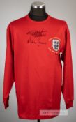 Geoff Hurst and Martin Peters signed red England 50th Anniversary 1966 World Cup winners