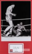 English sporting legends signed photographic displays, comprising Sir Henry Cooper knocking down