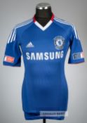Florent Malouda partial team signed blue Chelsea F.A. Cup final no.15 home jersey v Portsmouth,