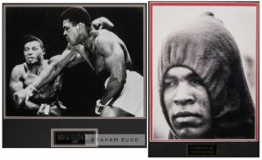 Muhammad Ali signed photograph, 14 by 11in., signed in blue marker pen, b & w head portrait of Ali