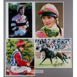 Collection of signed photographs of top flat jockey's and trainers, including Eddery (3), Dettori (