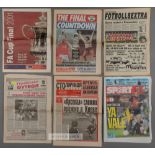 Newspaper and magazine archive relating to Arsenal FC,  large quantity of used and read newspapers