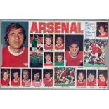 Arsenal 1975-76 large autographed colour double magazine page, in the form of collage of