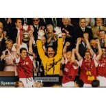 ARSENAL 1998 FA CUP WINNERS SIGNED PHOTOGRAPH OF ADAMS, SEAMAN, DIXON AND WINTERBURN. COLOUR 12”