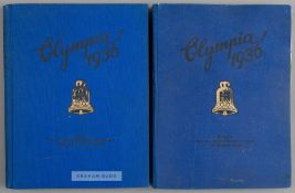Olympic Games 1936 Berlin Garmisch-Partenkirchen two volumes of German books, with complete set of
