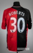 Jason Roberts signed red and black Blackburn Rovers no.30 home jersey, season 2007-08, Umbro,