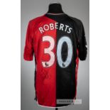 Jason Roberts signed red and black Blackburn Rovers no.30 home jersey, season 2007-08, Umbro,