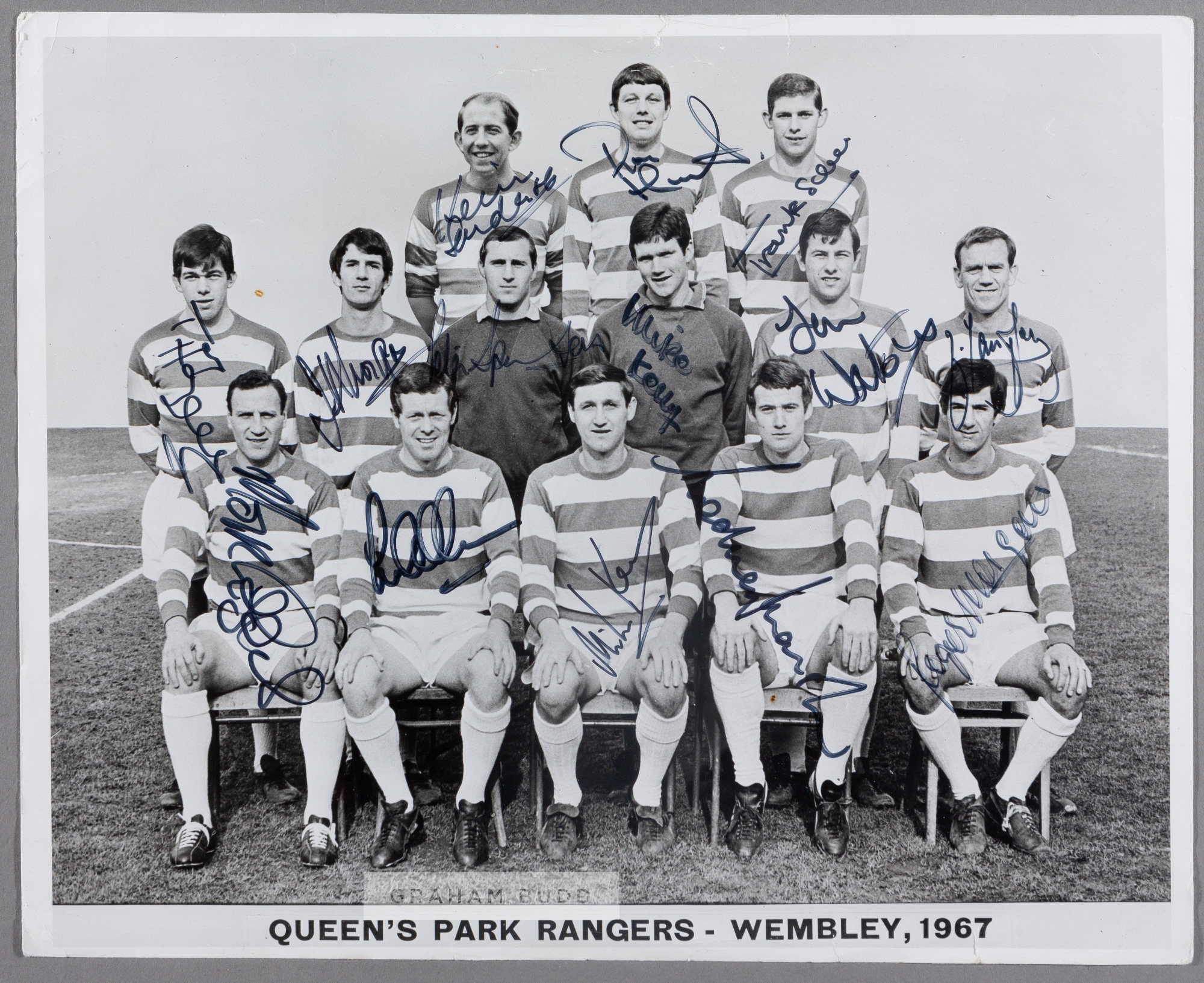 QUEENS PARK RANGERS 1967 LEAGUE CUP WINNERS FULLY AUTOGRAPHED TEAM PHOTOGRAPH The 1967 Football