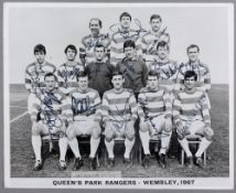 QUEENS PARK RANGERS 1967 LEAGUE CUP WINNERS FULLY AUTOGRAPHED TEAM PHOTOGRAPH The 1967 Football