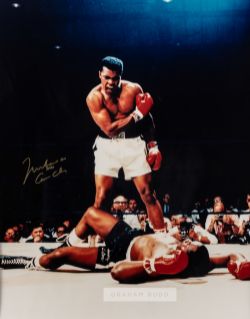 MUHAMMAD ALI / CASSIUS CLAY v SONNY LISTON – LEWISTON MAINE 25th MAY 1965 SIGNED PHOTOGRAPH The