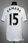 Diomansy Kamara white Fulham no.15 home jersey, season 2008-09, Nike, short-sleeved with BARCLAYS