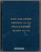 Bound volume of West Ham United home programmes season 1934-35, the volume commencing with the AIK