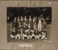 England M.C.C. cricket tour to South Africa b & w signed team photograph 1930-31, featuring the