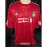 Liverpool 2010-12 home jersey signed by five Legendary Giants of the Anfield Kop, Kevin Keegan, John