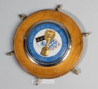 An official 1966 Jules Rimet World Cup plaque presented by the Football Association to the