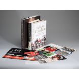 Collection of memorabilia relating to Sir Bobby Charlton, three autographed books "The Autobiography