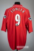 Robbie Fowler signed red Liverpool no.9 special jersey, season 2000-01, Reebok, short-sleeved with