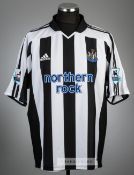 Patrick Kluvert black and white striped Newcastle United no.11 home jersey, season 2004-05,