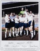 Sporting Legends Tottenham Hotspur 1961 Double Winners signed colour photographic print, featuring