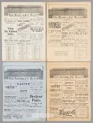 Four Reading home programmes dating between 1928 and 1930, F.L. Division Two fixtures, v Barnsley