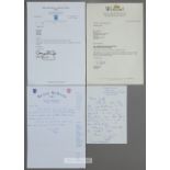 Collection of autographed letters from various football managers and chairmen, autographs include