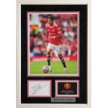 Cristiano Ronaldo Manchester United signed framed large photo card and plaque display, measuring