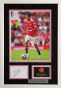 Cristiano Ronaldo Manchester United signed framed large photo card and plaque display, measuring