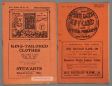 Two Middlesbrough home programmes, F.L. Division Two v Wolverhampton Wanderers 12th February 1927