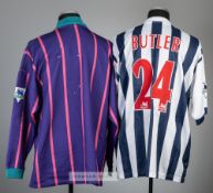 Two Premier League football jerseys for West Bromwich Albion and Sheffield United, comprising Tony