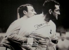 Tottenham Hotspur's Dave MacKay signed b&w photographic canvas from the 1968 Division One fixture