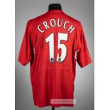 Peter Crouch signed red Liverpool no.15 home jersey, season 2005-06,  Reebok, short-sleeved with