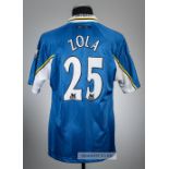 Gianfranco Zola signed blue Chelsea no.25 home jersey, season 1997-98, Umbro, player issued short-